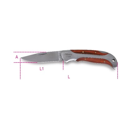 Beta Foldaway Knife, Wooden Handle 17780025
